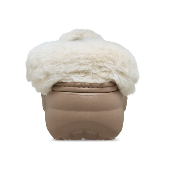 NEW CROCS Sizes 9, 10 Women's Classic Platform Fuzz Lined Clog - Latte - Picture 2 of 6